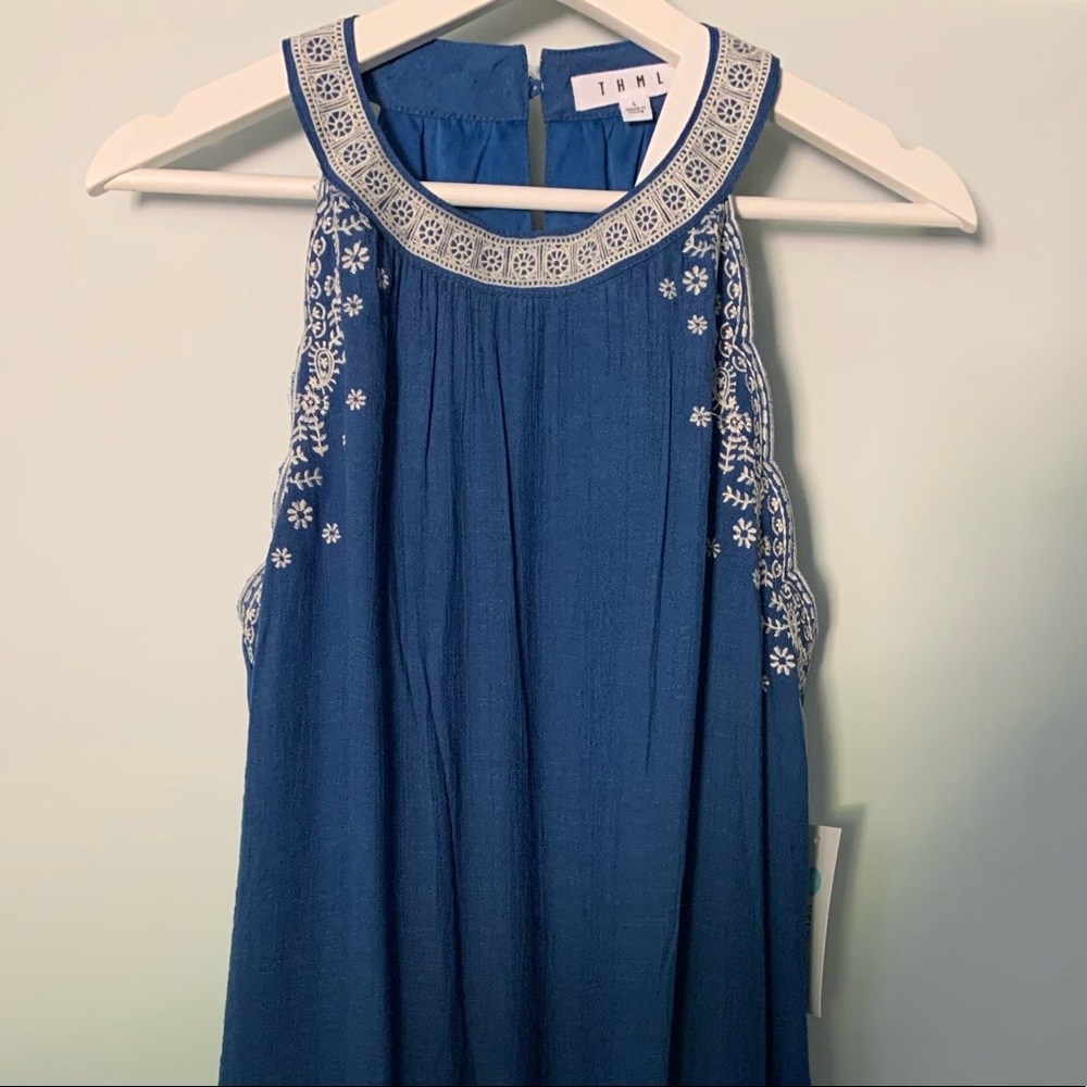THML Victoria Embroidered Scallop Detail Dress